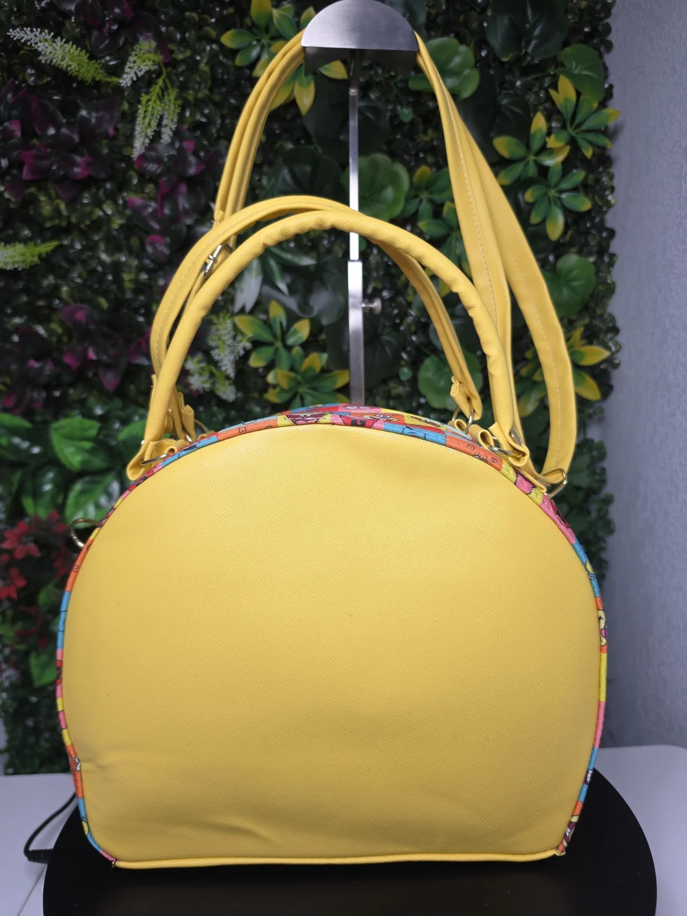 New 30cm Yellow Sponge Character Dome Crossbody Bag with Detachable Strap